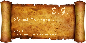 Dömök Ferenc névjegykártya