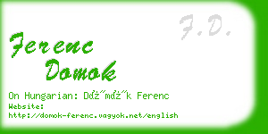 ferenc domok business card